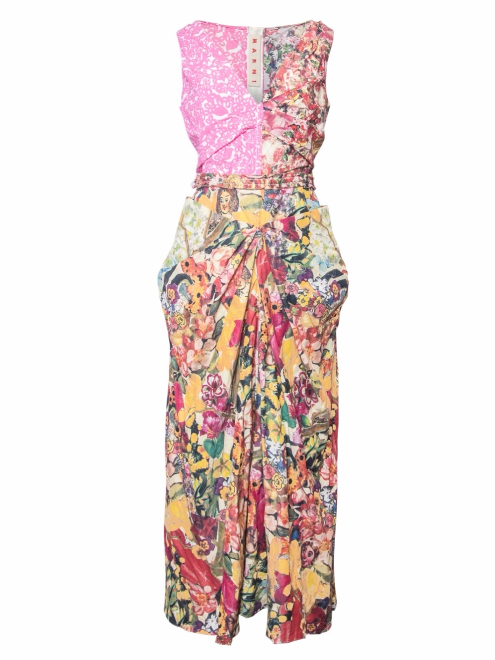 Marni mixed print poplin dress size 38